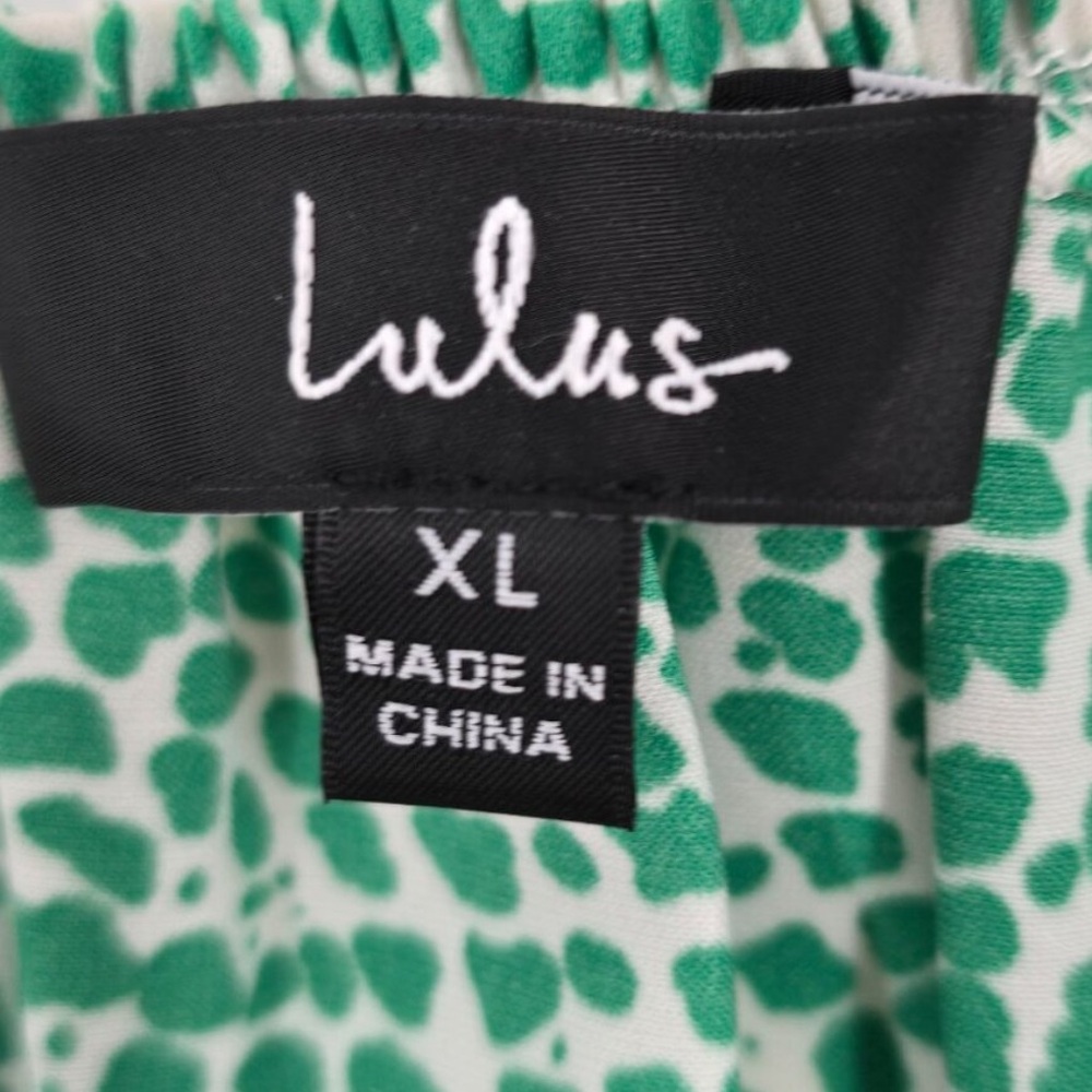 Lulus Green Dot Ruffled Tank - Picture 4 of 8